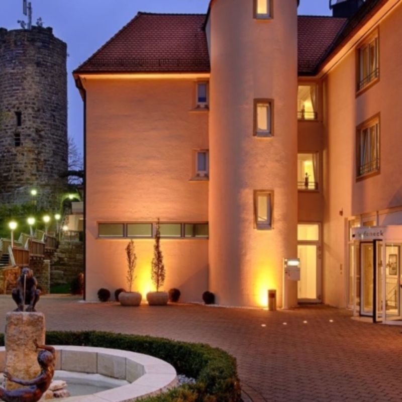 Hoteleingang im Burghotel Staufeneck