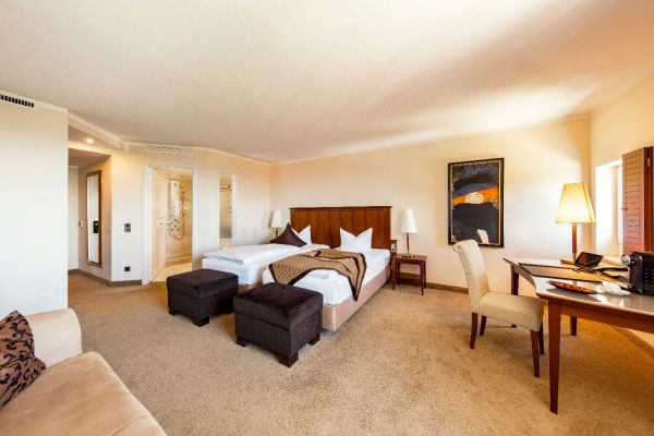 Doppelzimmer Deluxe im Burghotel Staufeneck.